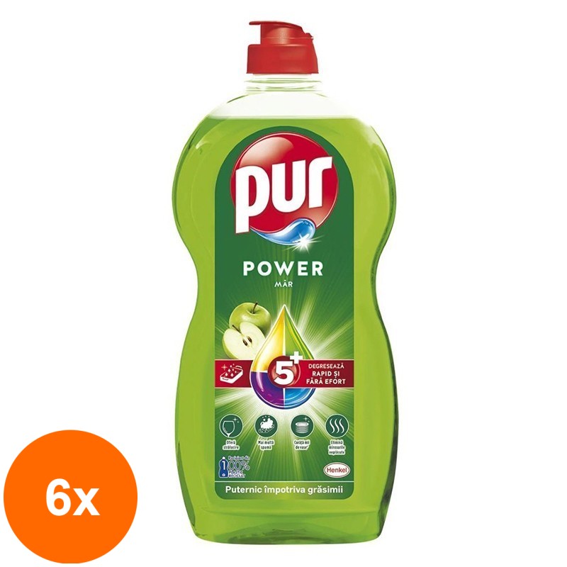 Set 6 x Detergent de Vase Pur Mar, 450 ml
