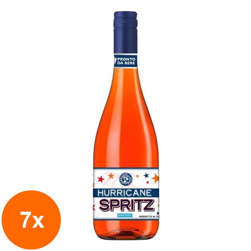 Set 7 x Cocktail Aromatizat pe Baza de Vin Ready To Drink Spritz Hurricane, 0.75 l