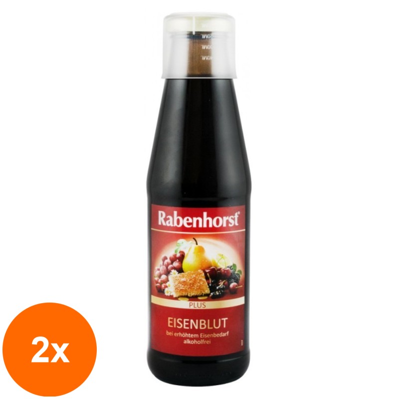 Set 2 x Supliment Alimentar cu Fier si Vitamine Sange de Fier Rabenhorst, 450 ml