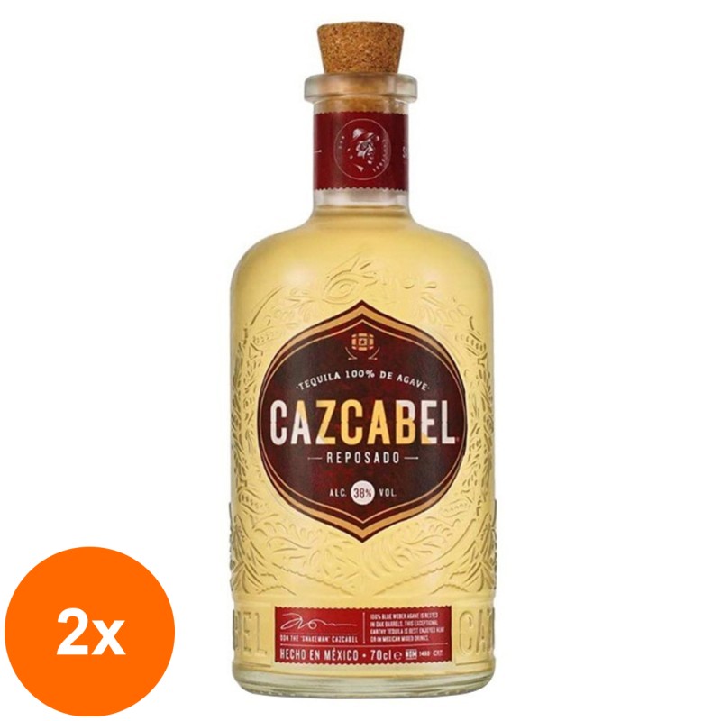 Set 2 x Tequila Cazcabel Reposado, 100% Agave, 38% Alcool, 0.7 l