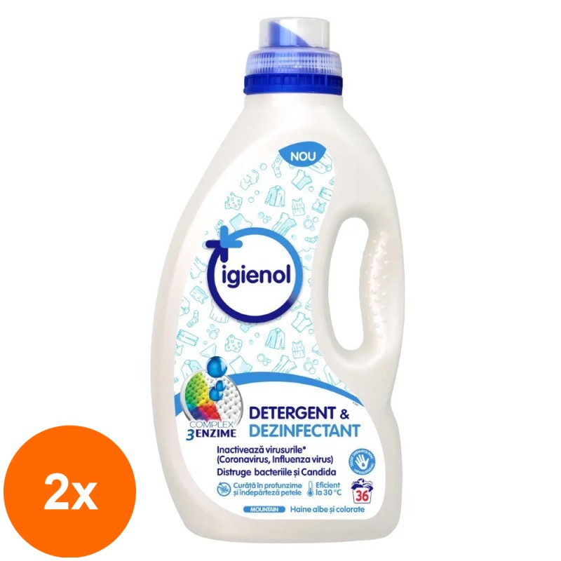 Set 2 x Detergent Dezinfectant Igienol Mountain Fresh, 1.8 l