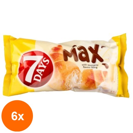 Set 6 x Croissant cu Crema de Sampanie 7 Day's Max, 85 g...