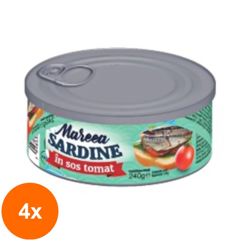 Set 4 x Sardine in Sos Tomat Mareea, 240 g