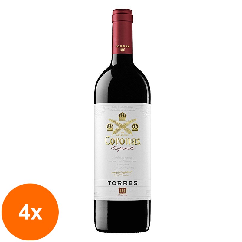 Set 4 x Vin Rosu Miguel Torres Coronas Tempranillo, 0.75 l