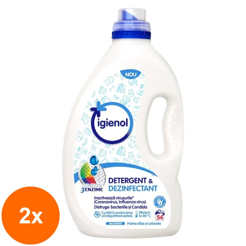 Set 2 x Detergent Dezinfectant Igienol Mountain Fresh, 2.7 l