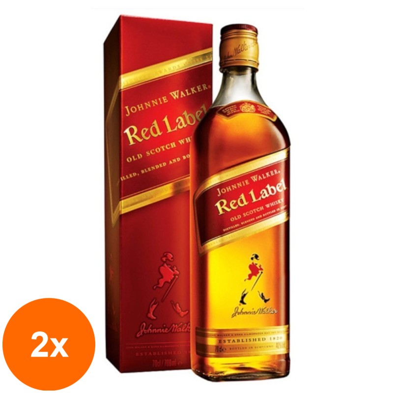 Set 2 x Whisky Johnnie Walker Red 40% Alcool, 0.7 l