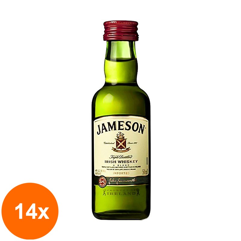 Set 14 x Irish Whiskey Jameson 40% Alcool, 50 ml