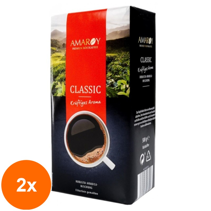Set 2 x Cafea Macinata Amaroy Classic, 500 g