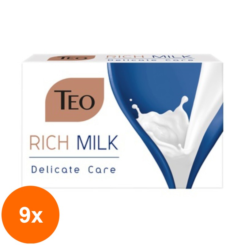 Set 9 x Sapun Teo Rich Milk Delicate Care, 90 g