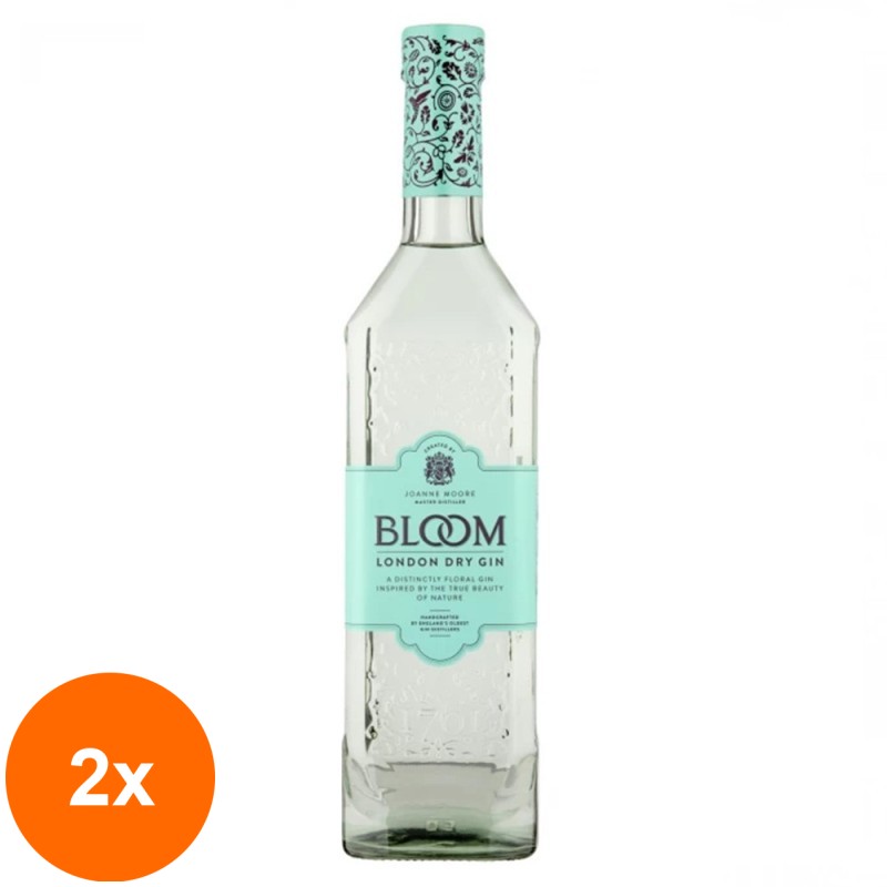 Set 2 x Gin Qnt Bloom London Dry, 40% Alcool, 0.7 l