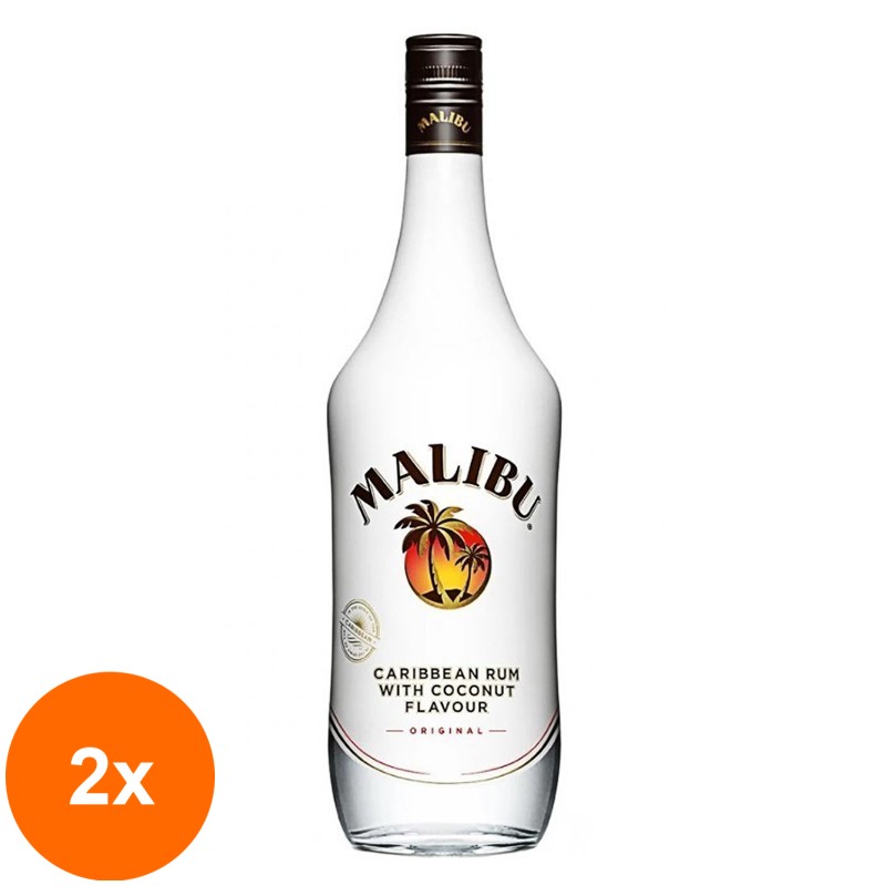 Set 2 x Rom Malibu 21% Alcool, 0.7 l