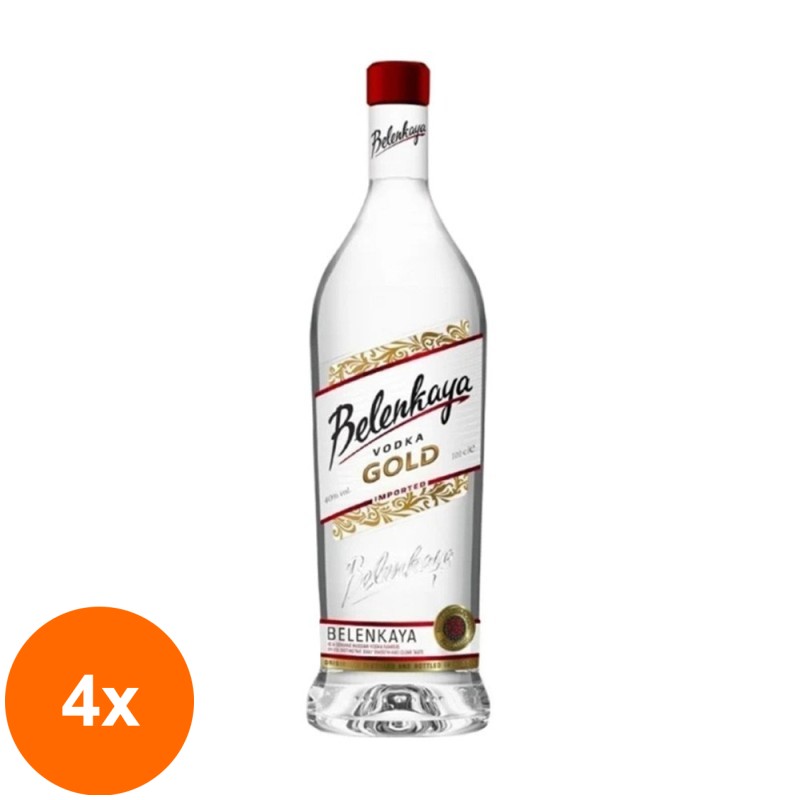 Set 4 x Vodka Belenkaya Vodka Gold 40% Alcool, 0.5l