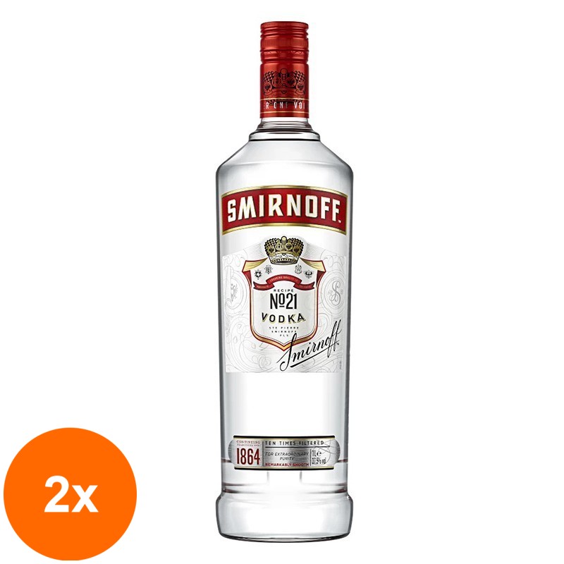Set 2 x Vodka Smirnoff Red, 40% Alcool, 1 l