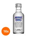 Set 16 x Vodca Absolut Blue, Esantion 40% Alcool, 50 ml