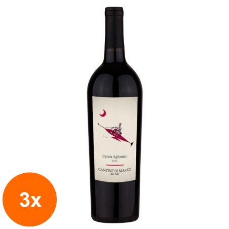 Set 3 x Vin Irpinia Aglianico Cantine Di Marzo DOC, Rosu Sec 750 ml...