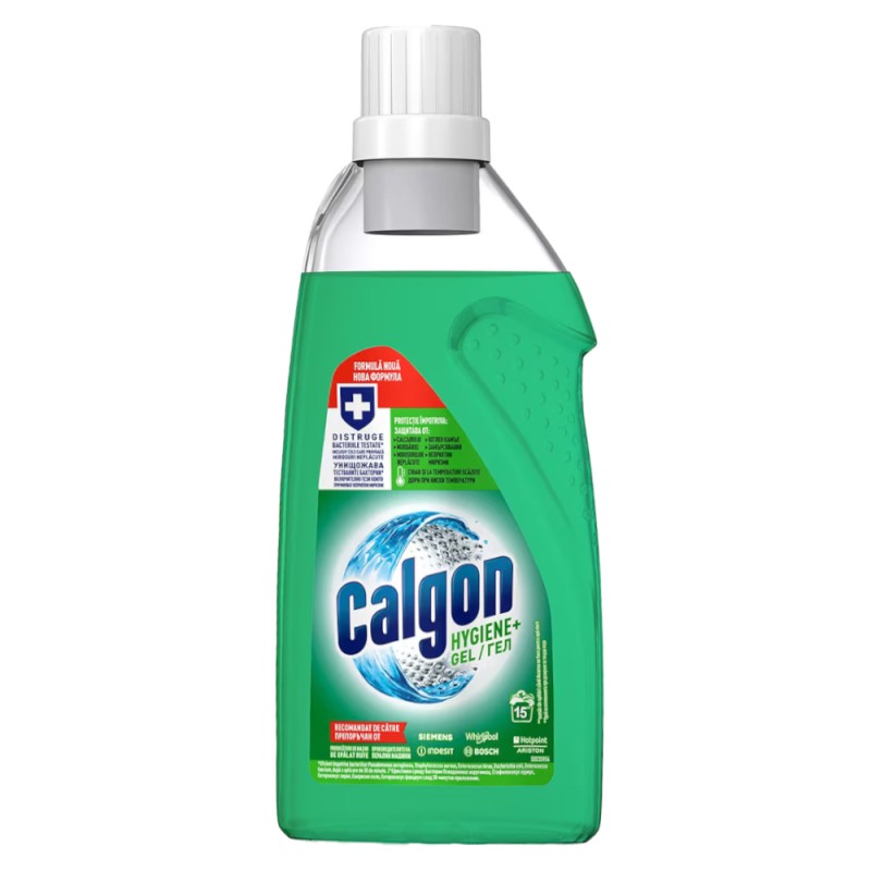 Solutie Gel Anticalcar cu Rol Antibacterian Calgon Hygiene+, 15 Spalari, 750 ml