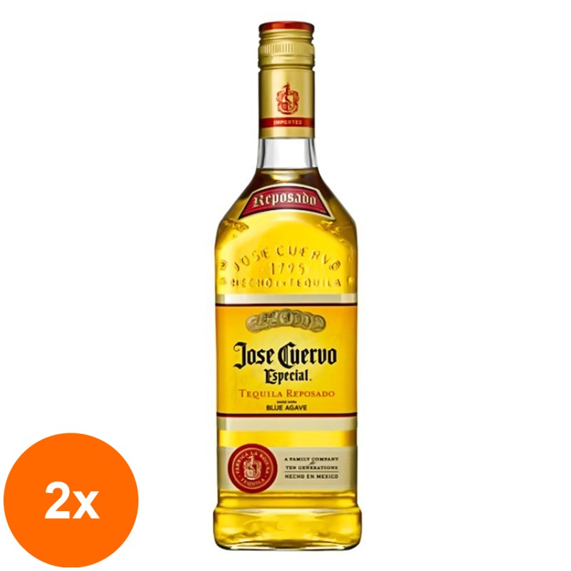 Set 2 x Tequila Jose Cuervo Gold 38% Alcool, 0.7 l