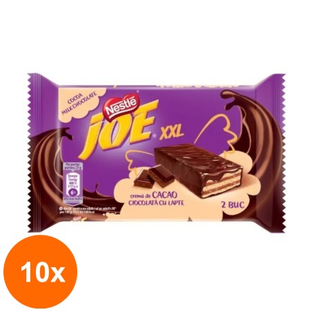 Set 10 x Napolitana cu Lapte si Crema de Cacao Joe XXL, 46 g...