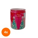 Set 4 x Lumanare Parfumata in Pahar Bolsius, model Red Merry Christmas