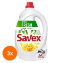 Set 3 x Detergent Lichid Savex 2 in 1 Fresh, 60 Spalari, 3.3 l