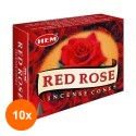 Set 10 x Conuri Parfumate, Trandafir Rosu