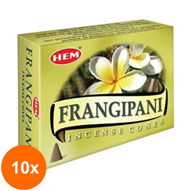 Set 10 x Conuri Parfumate, Frangipani