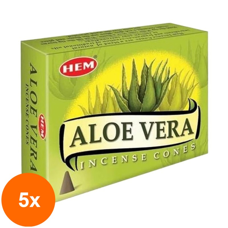 Set 5 x Conuri Parfumate, Aloe Vera