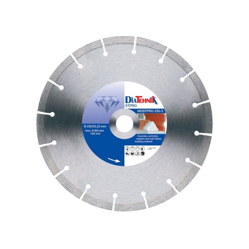 Disc Diamantat STPRO, 115 x 22, 23 mm, pentru Beton Universal, Caramida, SQ