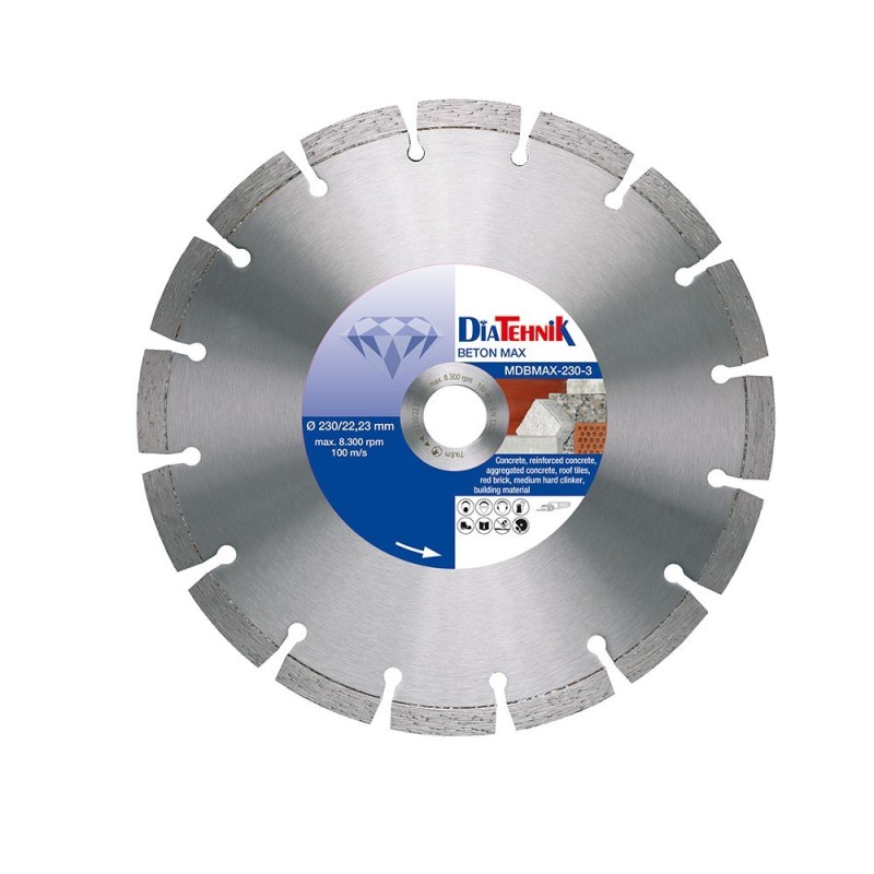 Disc Diamantat BetonMAX, 230 x 22, 23 mm, pentru Beton, Caramida, SQ