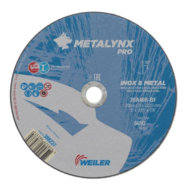 Disc Abraziv, Debitare Professional, 230 x 1.9 mm, Inox, SW