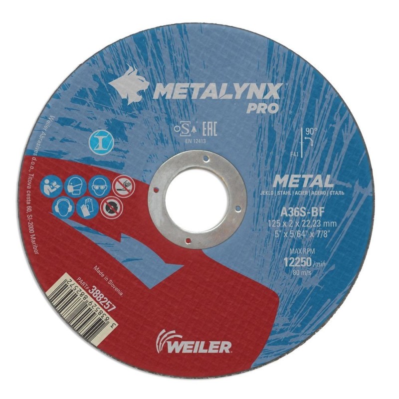 Disc Abraziv, Debitare Professional, 125 x 1.6 mm, Metal, SW