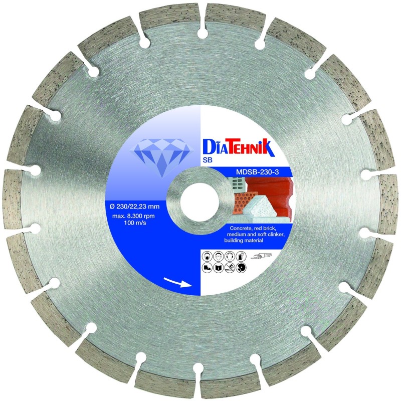 Disc Diamantat SB, 115 x 22,23mm, pentru Materiale Constructii, SQ