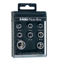 Set 8 x Tubulare Nuss-Box 1/4" - HEX, Felo