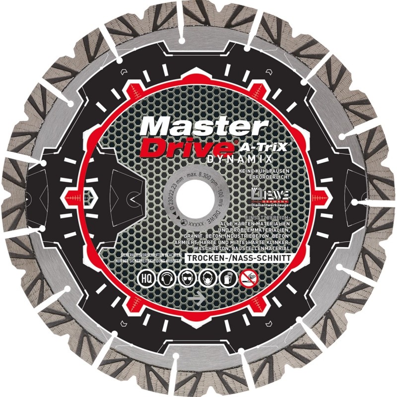 Disc Diamantat Master Drive A-Trix DynamiX, Diametru de 230 x 22.23 mm, Diewe