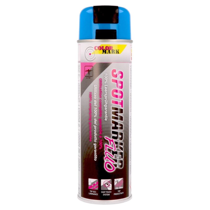 Spray Fluorescent pentru Marcaje Rutiere si Industriale, Albastru, 201523, 500 ml, ColorMark