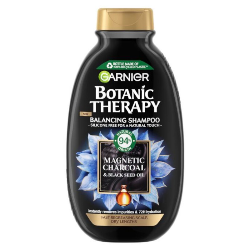 Sampon Garnier Botanic Therapy Magnetic Charcoal si Black Seed Oil, 250 ml
