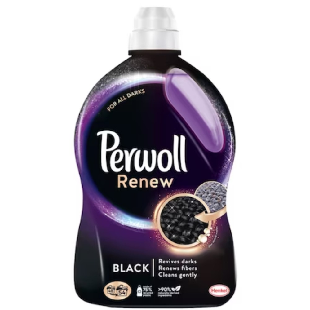Detergent de Rufe Lichid Perwoll Renew Black 54 Spalari, 2.97 l