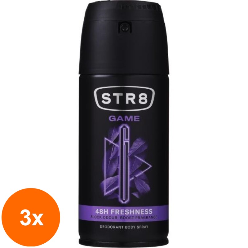 Set 3 x Deodorant Spray STR8, Game, Barbati, 150 ml
