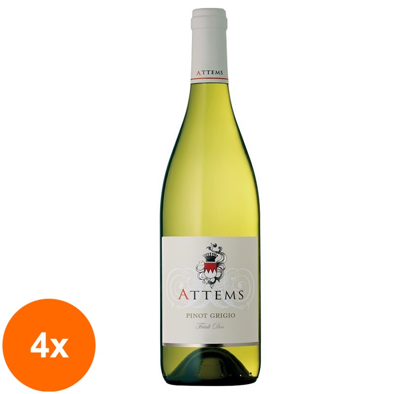 Set 4 x Vin Alb Pinot Grigio Friuli DOC Frescobaldi Attems Italia 12,5% Alcool, 0.75 l