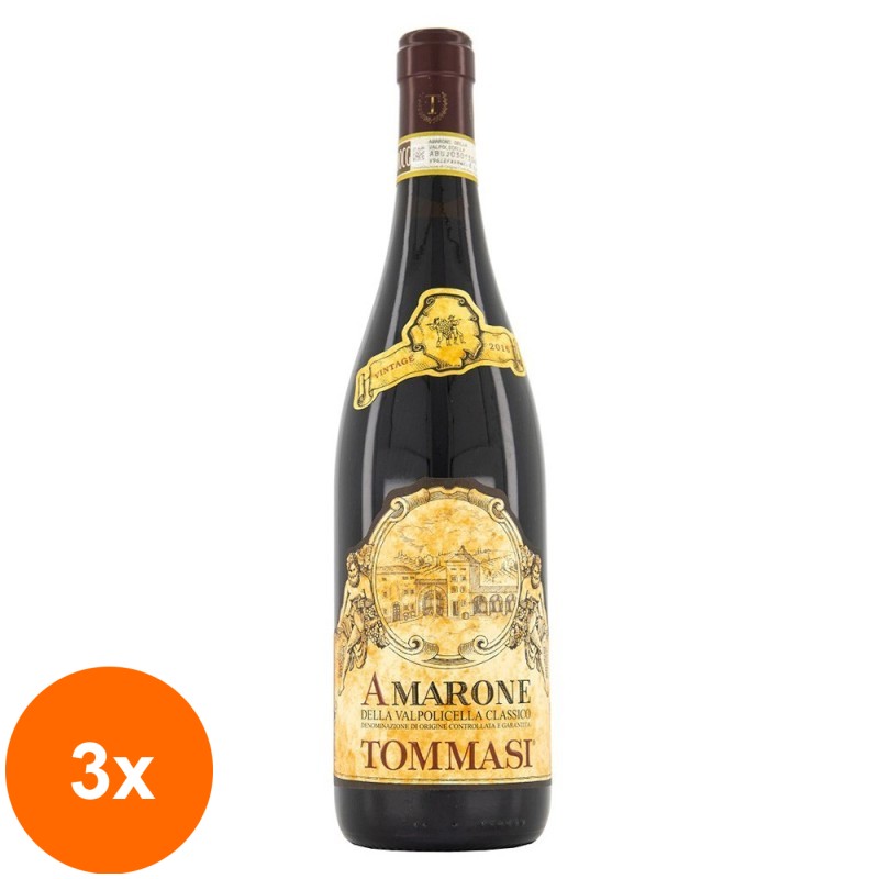 Set 3 x Vin Rosu Amarone Della Valpolicella Classico Tommasi DOCG, Sec, 0.75 l