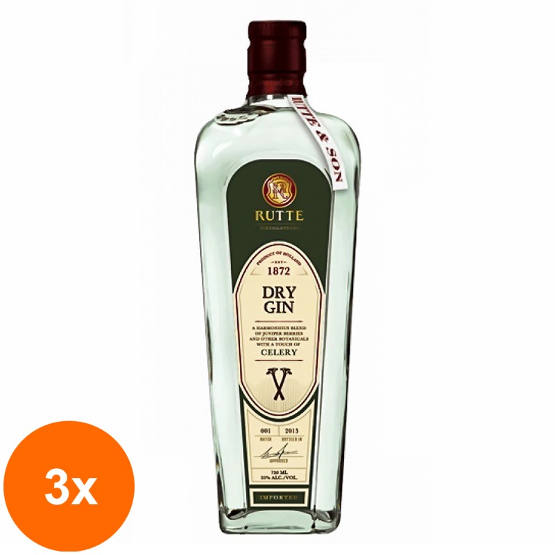 Set 3 x Gin Dek Rutte Celery 43% Alcool 0.7l