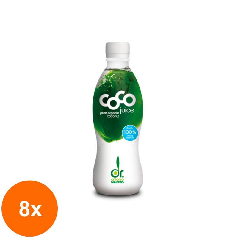 Set 8 x Eco Apa de Cocos 100%, Coco, 0.33 L
