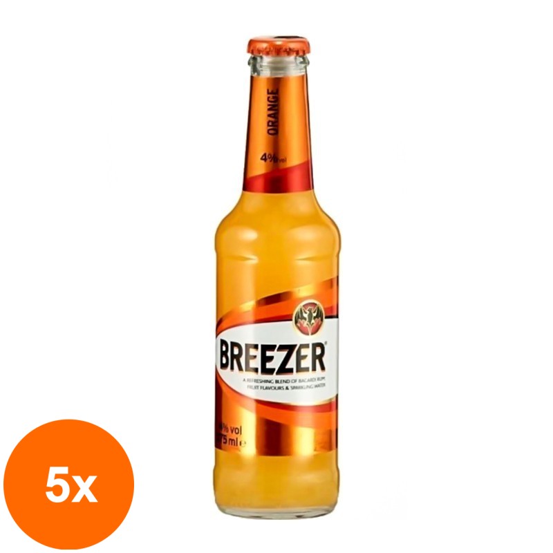 Set 5 x Bacardi Breezer Tropical Orange 4% 275 ml