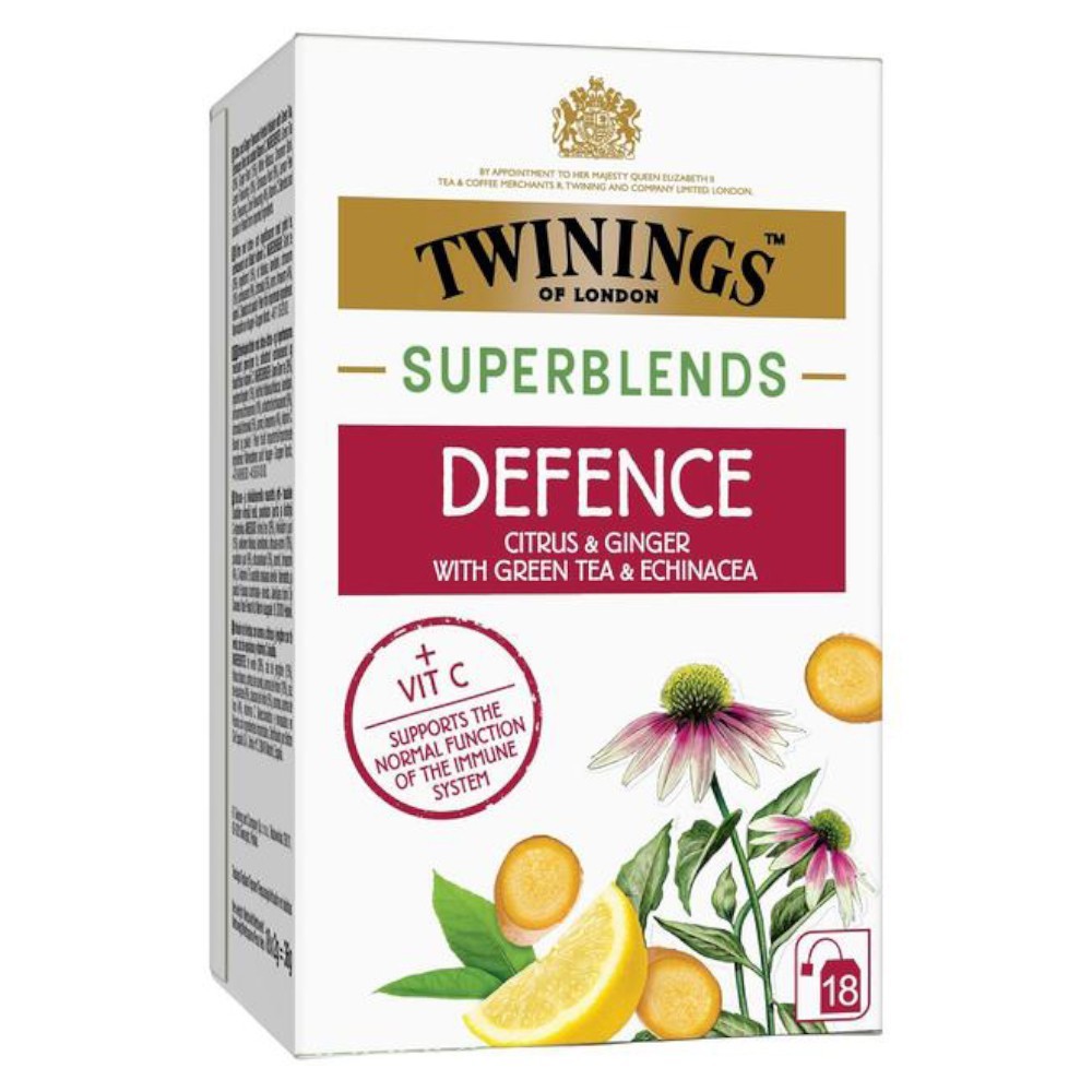 Set 5 x Ceai Twinings Superblends Defence cu Lamaie si Ghimbir, 18 x 2 g