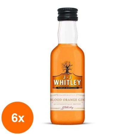 Set 6 x Gin Jj Whitley, Blood Orange, 38.6% Alcool, Miniatura, 0.05 l...
