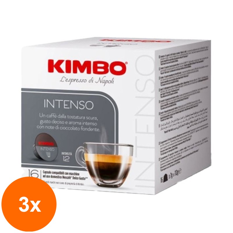 Set 3 x 16 Capsule Cafea Intenso, Kimbo, Dolce Gusto, 7 g