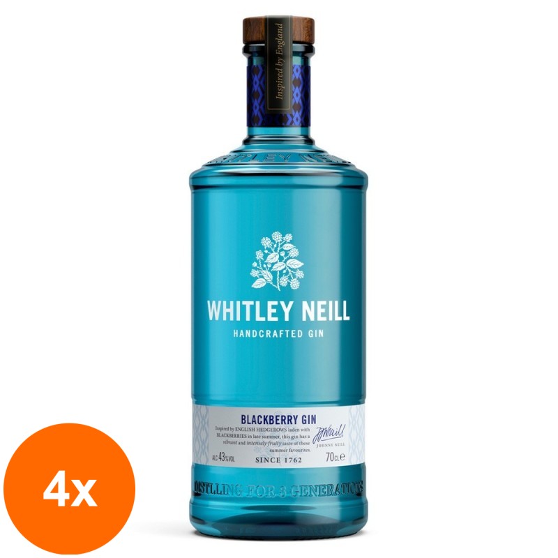 Set 4 x Gin Mure, Blackberry Whitley Neill, Alcool 43%, 0.7L