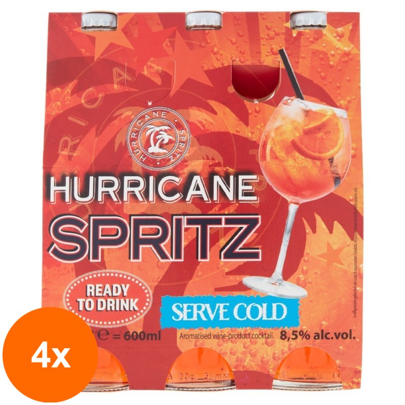 Set 4 x 3 Cocktail-uri Hurricane Spritz Ready To Drink, 0.2 l
