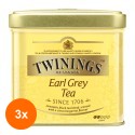 Set 3 x Ceai Twinings Negru Earl Grey Cutie Metal 100 g