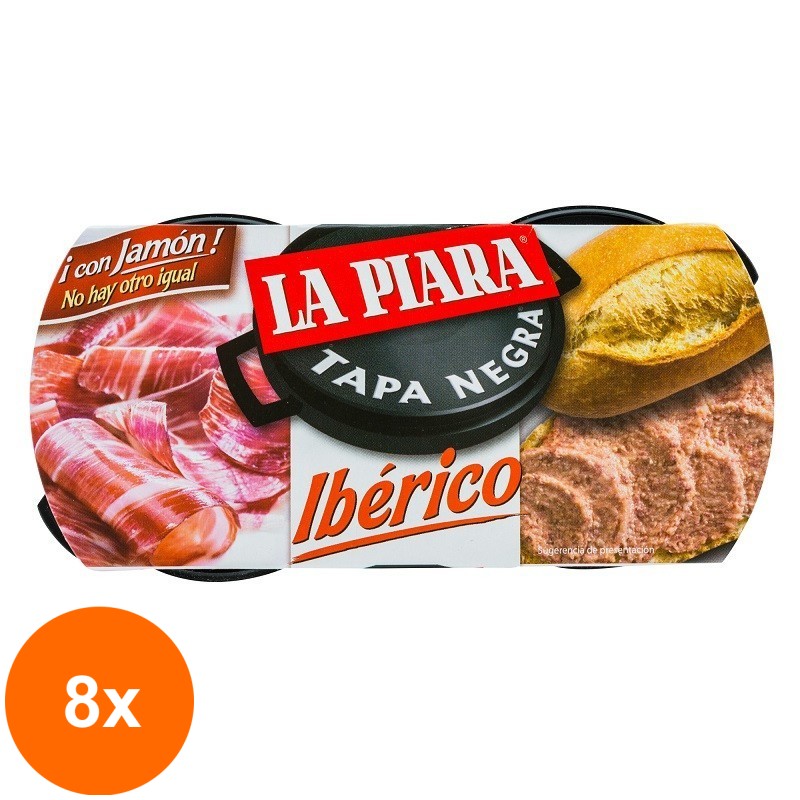 Set 8 x 2 Pate de Porc Iberic, Clasic, La Piara, 73 g